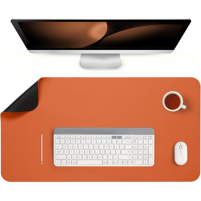 Підкладка для столу двостороння, антиковзаюча, з штучної шкіри, 40 x 80 см (сірий, салатовий) / 80 x 40 см