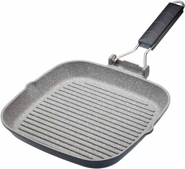 MasterClass Induction-Safe Non-Stick Grill Pan with Folding Handle, (8') (24 cm)