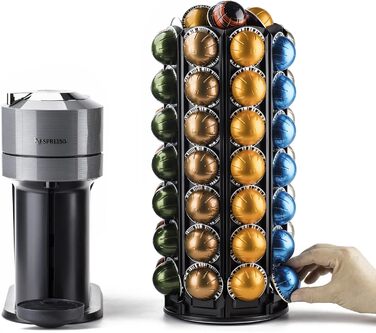 Тримач для капсул кави Bagoo для Nespresso Vertuo Line з центральним сховищем для додаткових капсул (56+)