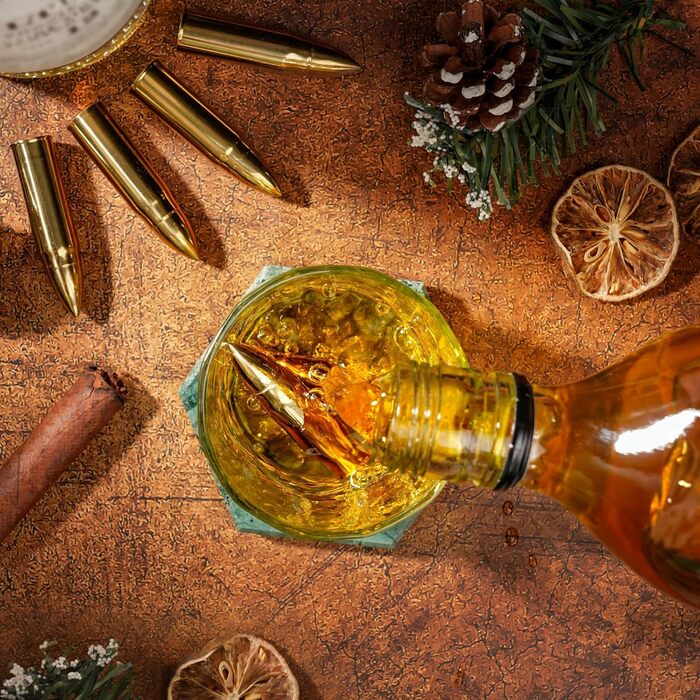 Набір віскі з 2 склянками та 6 камінцями для віскі, подарунок для чоловіків, камінці багаторазового використання, брендовий подарунок