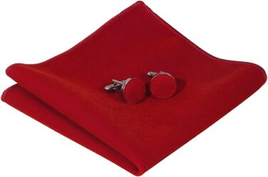 HOULIFE Комплект краваток для чоловіків: краватка-метелик з оксамиту, кишеньковий хустинка, запонки. Червоний колір, для весілля та офіційних заходів