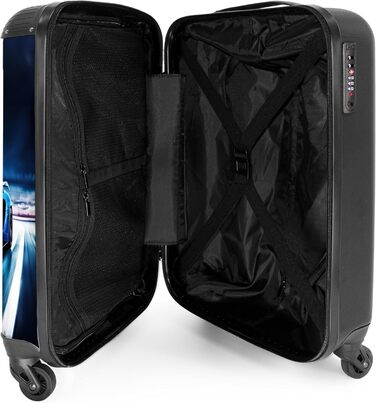 Дитячий валіза-роликовий колірний з ініціалами та іменем, 55x40x20см - валіза для ручної поклажі, валіза для хлопчиків, легкий, з принтом 'Ренн-авто'