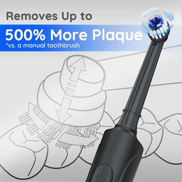 Електрична зубна щітка Mornwell ротаційна з 3 режимами, USB зарядка, 4 насадки, для дорослих та дітей (Чорна)