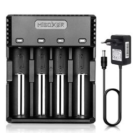 Зарядний пристрій MiBOXER C4S 3A для AA, AAA, Li-Ion акумуляторів (18650, 26650) з LCD дисплеєм та контролем температури