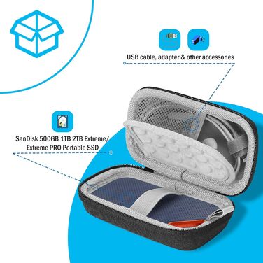 Чохол для SSD дисків SanDisk Extreme PRO/Extreme Portable SSD/Crucial X8 Portable SSD ProCase - чорний