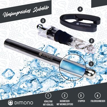 Охолоджувач для пляшок Dimono®: термо-охолоджувач для вина, шампанського та води (4-в-1)