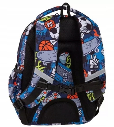 Багатовідсіковий шкільний рюкзак CoolPack, чорний, багатоколірний, 19 л
