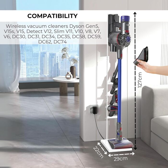 Підставка для пилососів Dyson: V15, V12, V11, V10, V8, V7, V6, DC58, DC59, DC62, DC74. Органайзер для акумуляторних пилососів Dyson. Рамка-тримач (S3189)