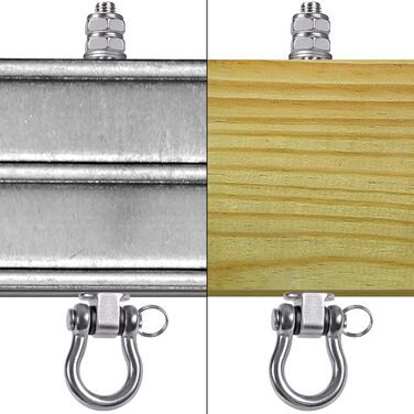Dolibest 4 Pack Swivel Hangers for Wooden Beams, Hammock Attachment M10 Heavy-Duty Hanging Chair Suspension Concrete Ceiling 175mm Stainless Steel Swivel Punching Bag Deck Bracket Eye Bolts for Screwing, Up to 680kg
