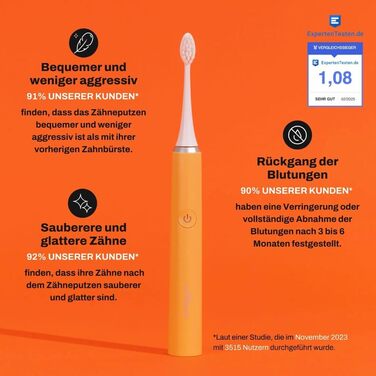 Електрична зубна щітка My Variations: акумуляторна, 5 режимів чищення, таймер 2 хв, чорний/помаранчевий колір