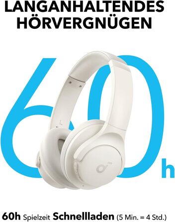 Soundcore Q11i Бездротові навушники-плеєри з Bluetooth, Anker: глибокий бас, 60 годин роботи, Hi-Res Audio, знімні амбушури, Multipoint-з'єднання (білі)