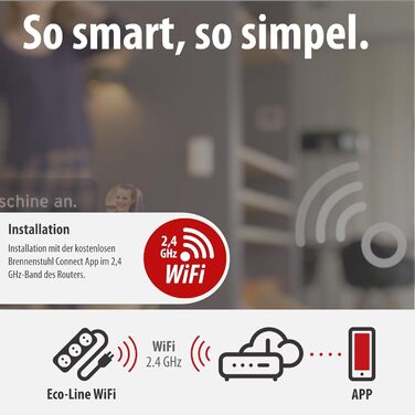 Розумний подовжувач Brennenstuhl Connect Eco-Line WiFi на 6 розеток, керування через додаток, Alexa та Google Assistant, кабель 1.5м, чорний