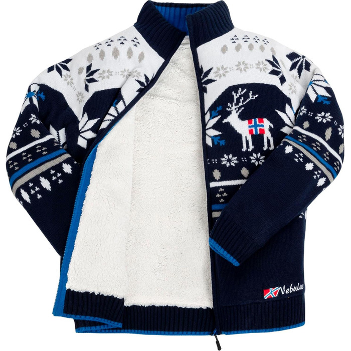 Чоловіча в'язана куртка Nebulus SVERRE, тепла та практична, колір Navy-offwhite