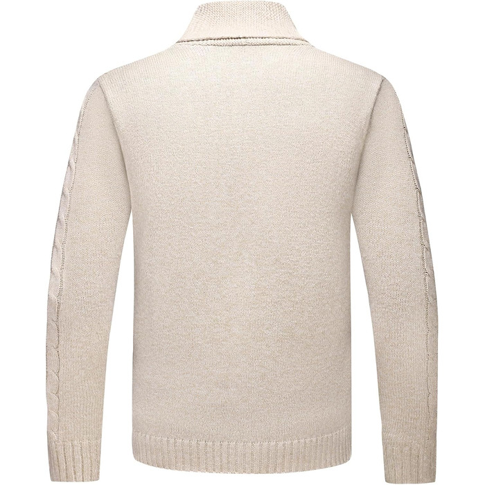 Чоловіча в'язана жилетка з коміром-шарфом, в'язаний пуловер, однорядна жилетка для осені та зими, бежевого кольору