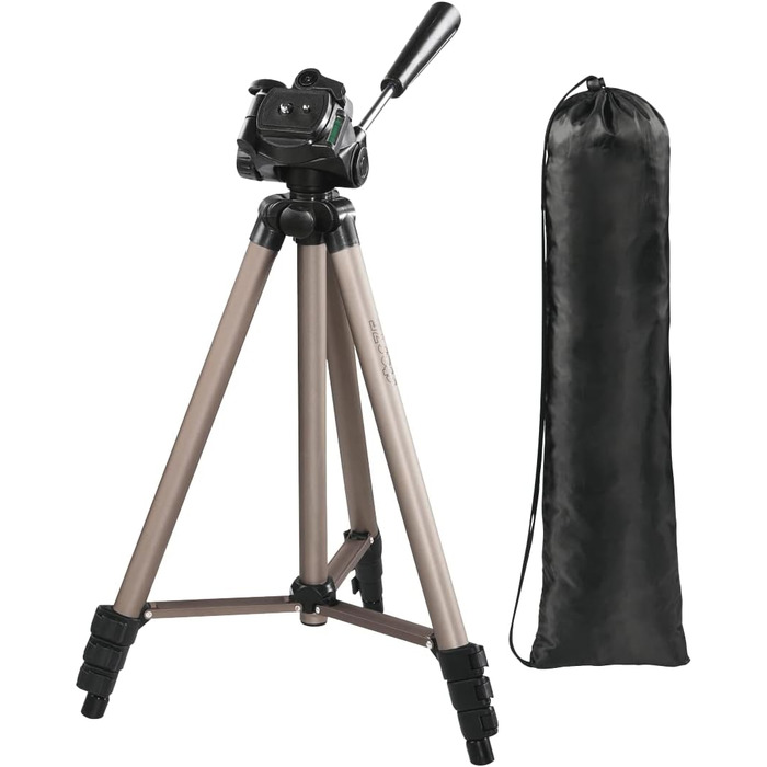 Легкий штатив-трипод Hama Star 05 106-3D з 3-позиційною головкою, шампань (висота 42-125 см)