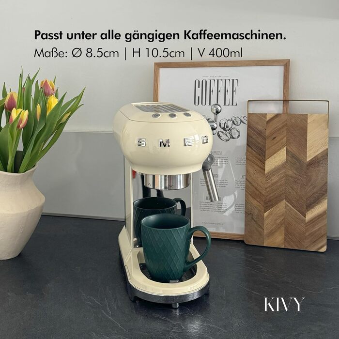 KIVY Mug Set, 6 x 400ml - Large Coffee Mug Set of 6 - Large Coffee Mug - Tea Mug Set - Coffee Mug Sets - Ceramic Mug Set - Mug Sets - Modern Coffee Pot - Coffee Mug