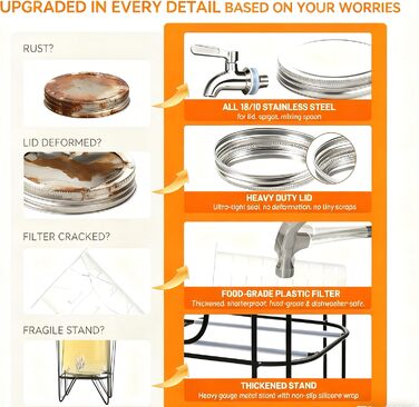 Скляний диспенсер для напоїв на 4.5л з краном (2 шт.) - для соку, води, коктейлів, вечірок