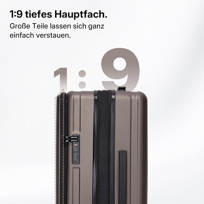 Валіза розширювана, жорсткий корпус, верхня панель відкривається, компресійний ремінь, додатковий простір | Міцний, еластичний, стійкий до подряпин, легкий (L-65см, Кофе)