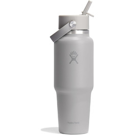 Hydro Flask 32 oz Travel Water Bottle - Stainless Steel, Vacuum Insulated, Leakproof Flex Straw Lid - Birch