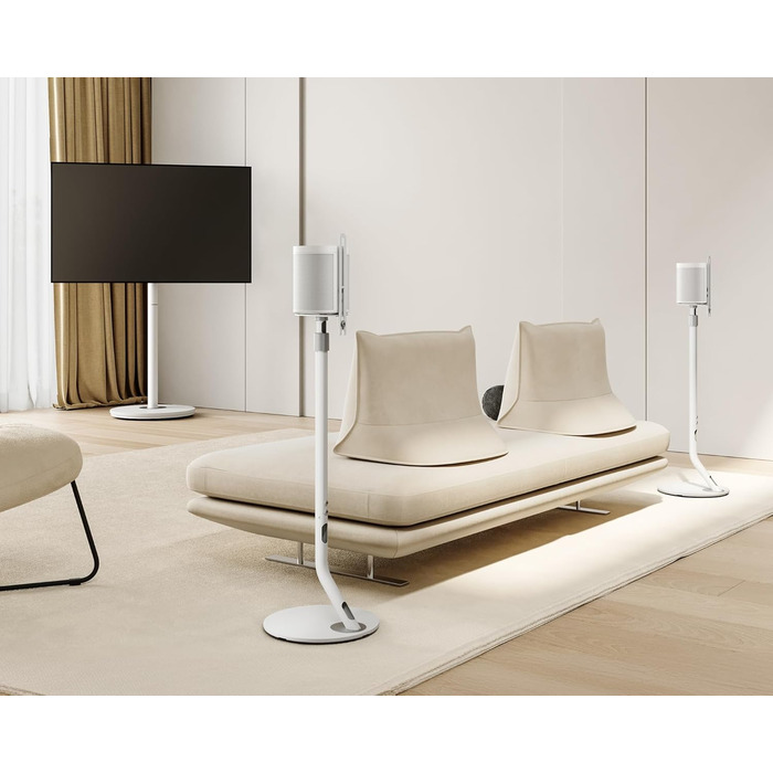 Підставка для колонок FITUEYES Design, металева, регульована по висоті, 2 шт, білий колір