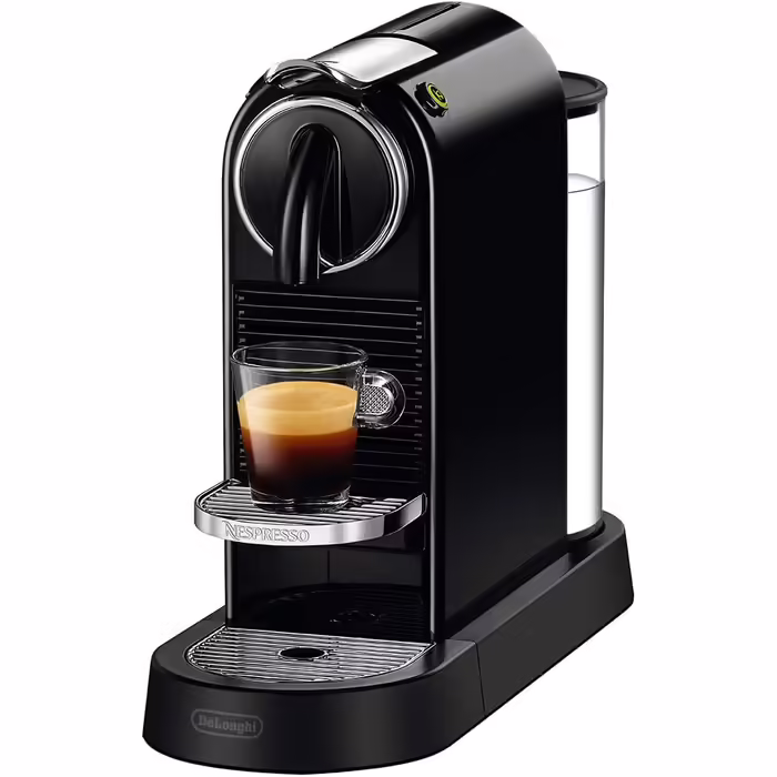 Nespresso De'Longhi EN167.B Citiz, Capsule Machine with Direct-Select Buttons for Espresso and Lungo, Programmable Coffee Volume, Folding Drip Tray, Welcome Package with 16 Capsules, 1260W, 1 Liter, Black Black Citiz Single