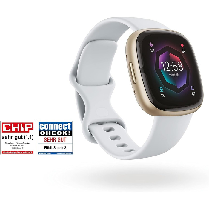 Розумний годинник Fitbit Sense 2 – фітнес-трекер з GPS, EKG та аналізом сну – сумісний з Android/iOS – колір Nebelblau (туманно-блакитний)