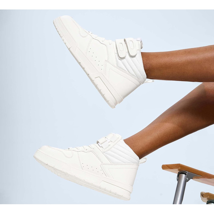 Жіночі баскетбольні черевики Lucky Step з кріпленням на липучці - стильні кросівки з екошкіри (37 EU, Білий)