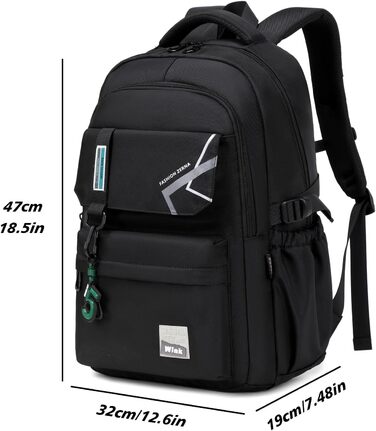 Шкільний рюкзак для хлопчиків та дівчаток-підлітків. Підходить для дітей 8-14 років. Великий, місткий, для школи, гімназії, подарунок. Чорний.