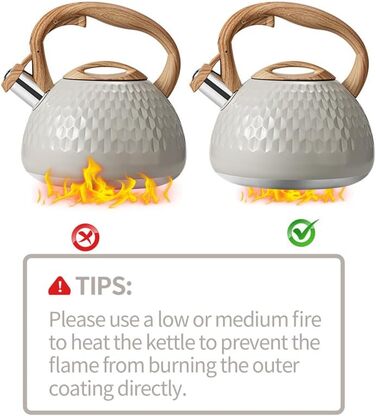 Чайник Teekessel 2.7л з дерев'яною ручкою, гучний свисток, нержавіюча сталь, безпечний, для всіх плит