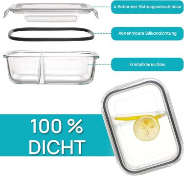 Набір контейнерів для їжі Vtopmart 15 шт. зі скла з кришкою, для зберігання, мікрохвильовки, морозильника та посудомийної машини