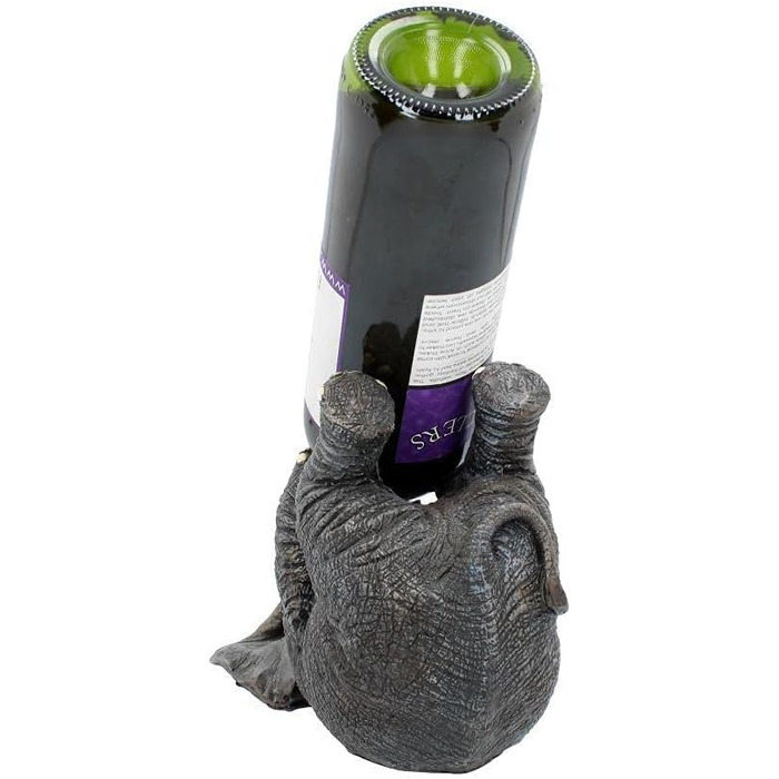 Nemesis Now Guzzlers Elephant Wine Bottle Holder, 21 cm, Grey