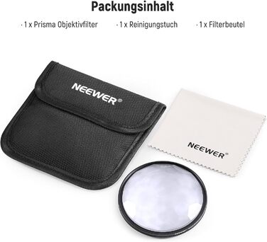 NEEWER Фільтр-призма Kaleidoscope 67mm для фотографії, кристалічне скло, ефект рефракції, змінна кількість мотивів