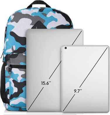 Рюкзак YAMTION 17,3 дюйма для чоловіків та жінок, шкільний, для підлітків, студентів, з USB-портом, камуфляжний синій