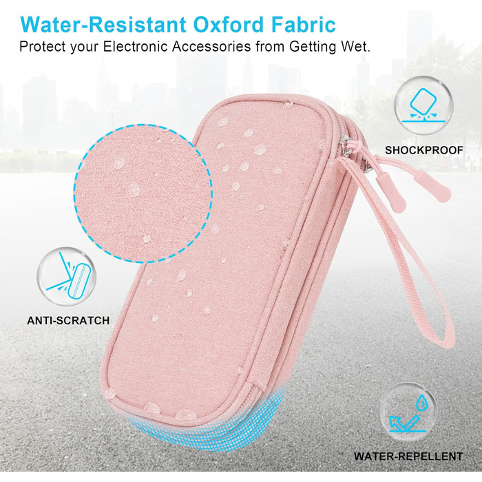 Органайзер для аксесуарів Lacdo: чохол для флешки, кабелів, USB-накопичувачів (рожевий)