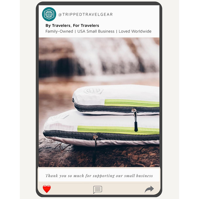 Набір кубиків для пакування TRIPPED Travel Gear: 6 шт. для подорожей, білий та зелений