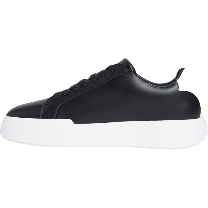 Чоловічі кросівки Calvin Klein Cupsole з товстою підошвою, шнурівка, шкіра (43 EU, чорний/чорний/білий/чорний)