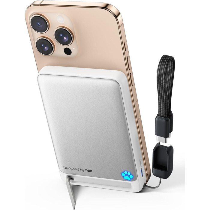 Power Bank MagSafe 45W з підтримкою Qi2, 10000mAh, з кабелем USB-C та підставкою, сумісний з iPhone 17/16/15/14/13