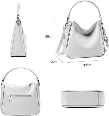 Сумка жіноча David Jones Hobo середнього розміру, біла - м'яка PU шкіра, сумка-шопер з довгими ручками, класична повсякденна сумка через плече