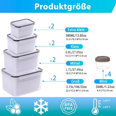 50 великих контейнерів для зберігання їжі з кришкою, герметичні | Без BPA | Стекніть | Для приготування їжі | Морозильник та мікрохвильова піч | 25 контейнерів + 25 кришок | Безпечні від протікання (24 контейнера для зберігання їжі)