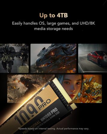 Lexar NM1090 PRO 1TB - SSD PCIe 5.0 Gen5 NVMe: до 14000 МБ/с, для AI, ігор та створення контенту (Laptop/PC)