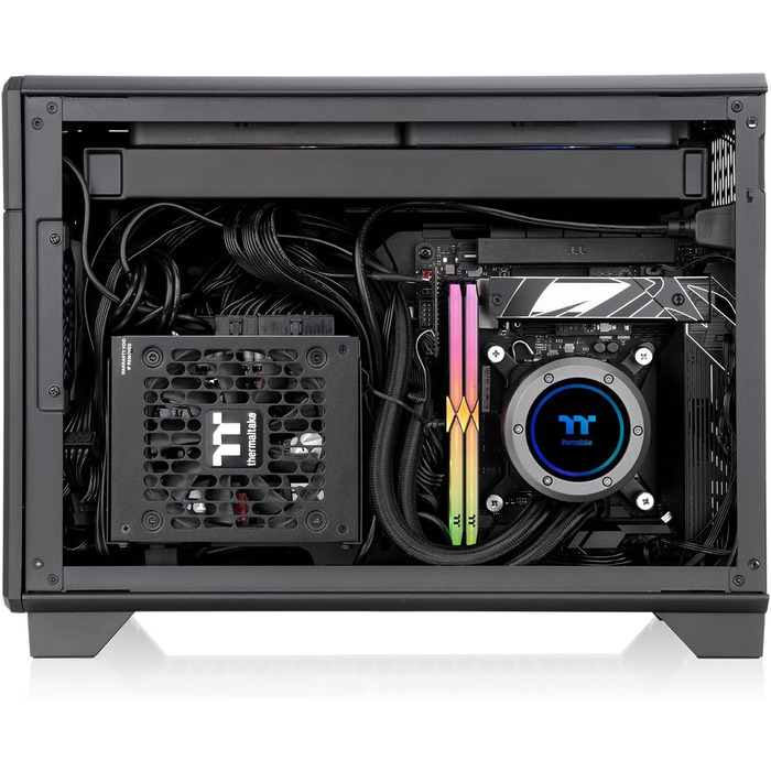 Корпус Thermaltake TR100 Black Mini-ITX SFF: 18.4L, Dual-Chamber, PCIe 4.0, підтримка AIO 280mm, тиха система охолодження