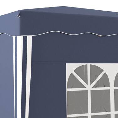 Outsunny Folding Gazebo 3 x 3 m with Side Walls & Windows, UV Protection, Garden Gazebo for Parties, incl. Carry Bag, Blue