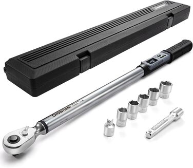 Цифровий шуруповерт з моментом, 2.66-53.1 In-lbs/ 1/4'' Drive, 17-340Nm, з індикатором крутного моменту, звуковим сигналом та LED-дисплеєм, 27 в 1