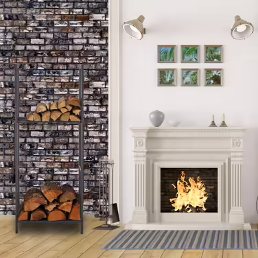 Relaxdays Firewood Rack with 2 Shelves