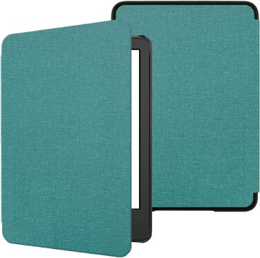 Чохол TOKILO для Kindle 6 (11-го покоління 2024/2022), захисний кейс з PU-шкіри, авто-пробудження/сон, чорний (зелено-блакитний)