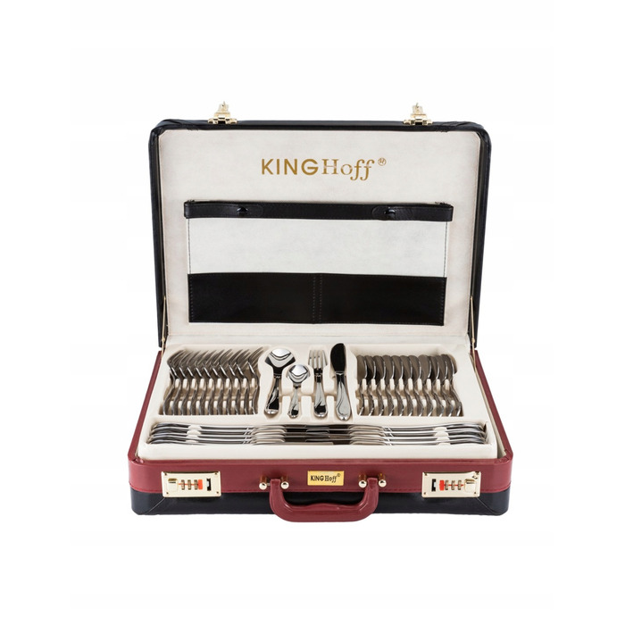 Набір столових приборів Kinghoff на 72 предмети для 12 осіб, метал, глянцевий