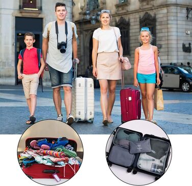 Органайзер для валізи OSDUE, набір 9 шт: Packing Cubes, водонепроникні сумки для одягу, сумки-органайзери для валізи, косметичка, кишеня для USB-кабелів (Бежевий)