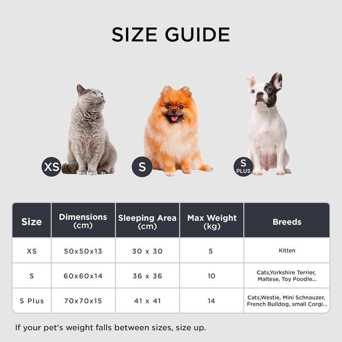 Кругле ліжко для котів та собак BEDSURE, Ø 50 см, плюшеве, кругле, темно-сіре. Підходить для котів та собак маленьких та середніх порід. Розміри: 50x50x13 см