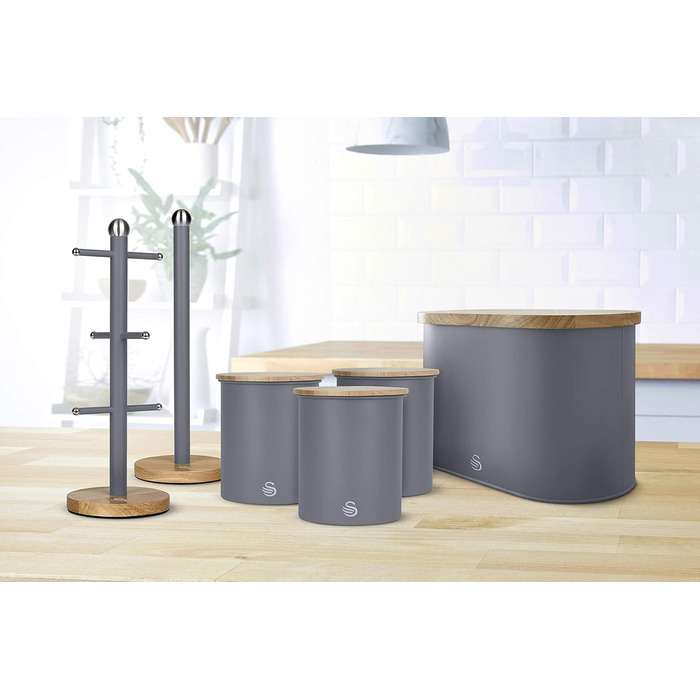 Swan Nordic Cup Holder, Carbon Steel, White, (H38 x W15 x D15cm, Grey)