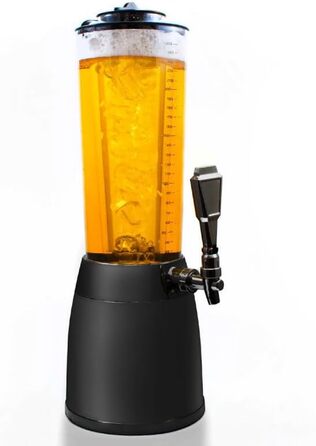 4.0L Beer Tower Draft Tower Kult Beer Tower Drinking Tower Beverage Dispenser Beverage Tower with 1.3L Ice Cooling (1x Beer Tower Black)